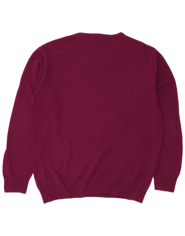 KAPPA Herren-Pullover mit V-Ausschnitt, 2XL, violette Lammwolle