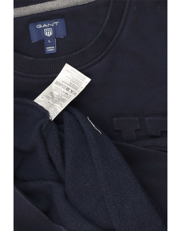 Gant Herren-Sweatshirt mit Grafik, groß, marineblau, Baumwolle