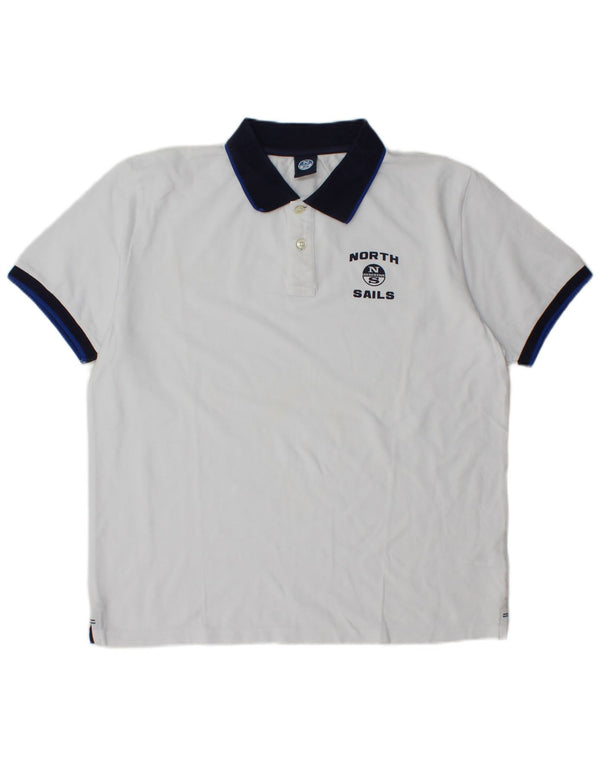North Sails Herren Rugby-Poloshirt XL, weiße Baumwolle