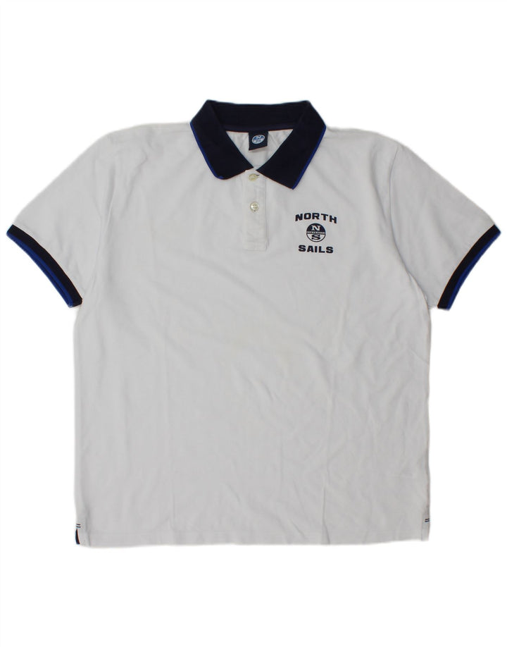 North Sails Herren Rugby-Poloshirt XL, weiße Baumwolle