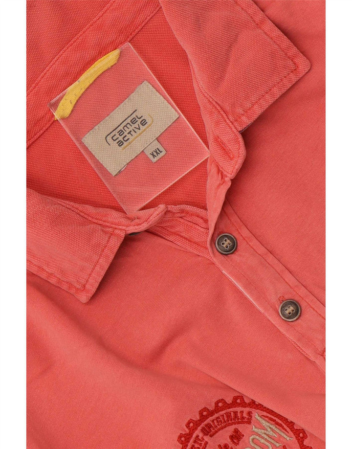Camel Active Herren-Poloshirt mit Grafik, 2XL, Rosa