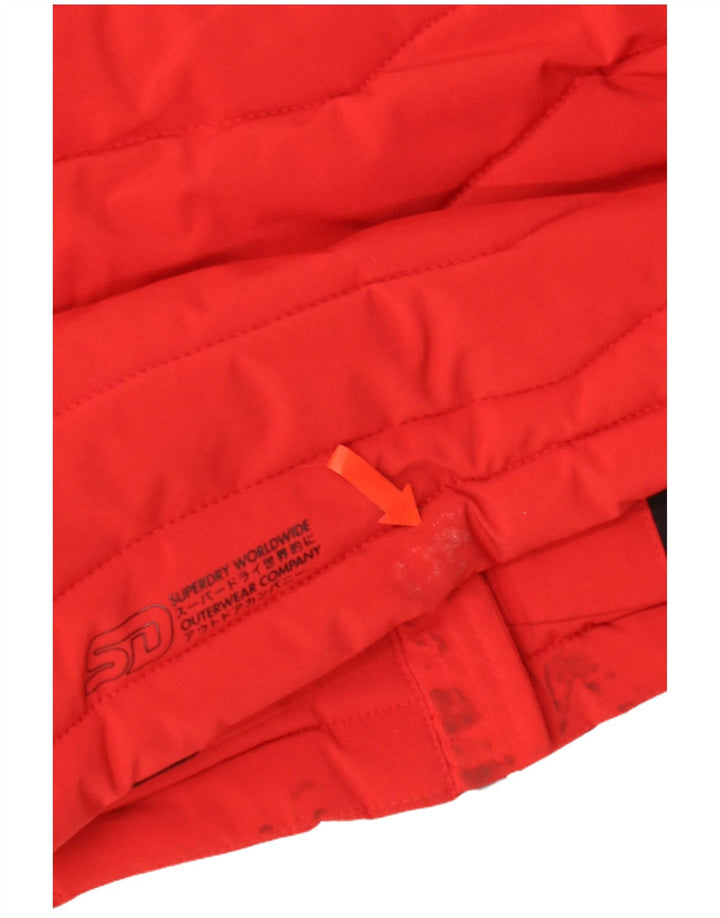 Superdry Damen Übergroße, gepolsterte Jacke mit Kapuze, UK 10, Größe S, Rot, Polyester