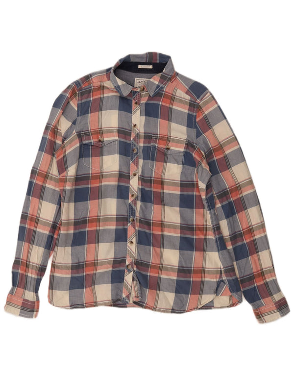 Fat Face Flanellhemd mit klassischer Passform für Damen, UK 12, mittelmarineblau kariert