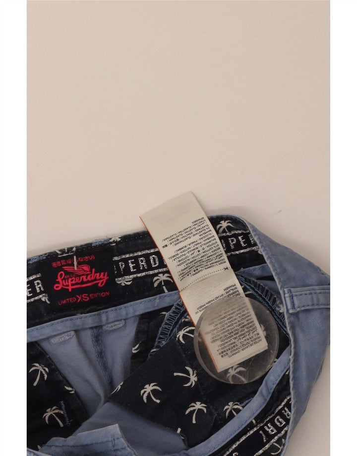 Superdry Herren Chinoshorts XS W30 Blaue Baumwolle