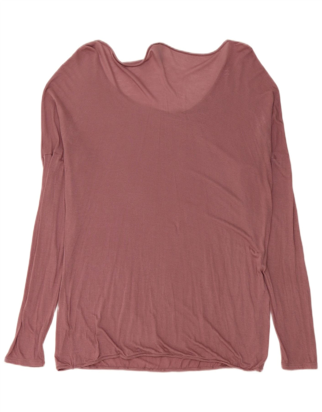 BENETTON Damen Übergroßes Top Langarm UK 14 Mittelrosa Modal