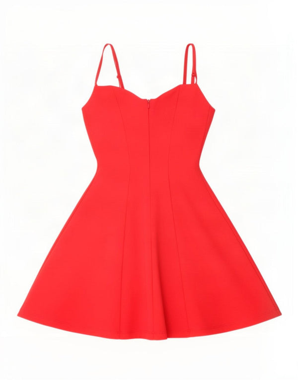 Ärmelloses Swing-Kleid für Damen von Zara, Größe S, Rot, Baumwolle