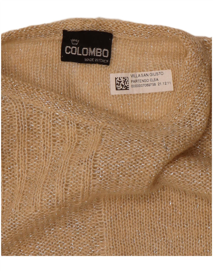 Colombo Damen-Pullover mit U-Boot-Ausschnitt, UK 12, Mittelbeige, geometrisch