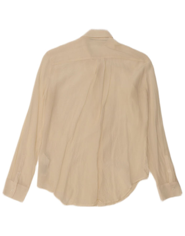 Zara Damen-Hemd UK 12 Medium Off White Silk