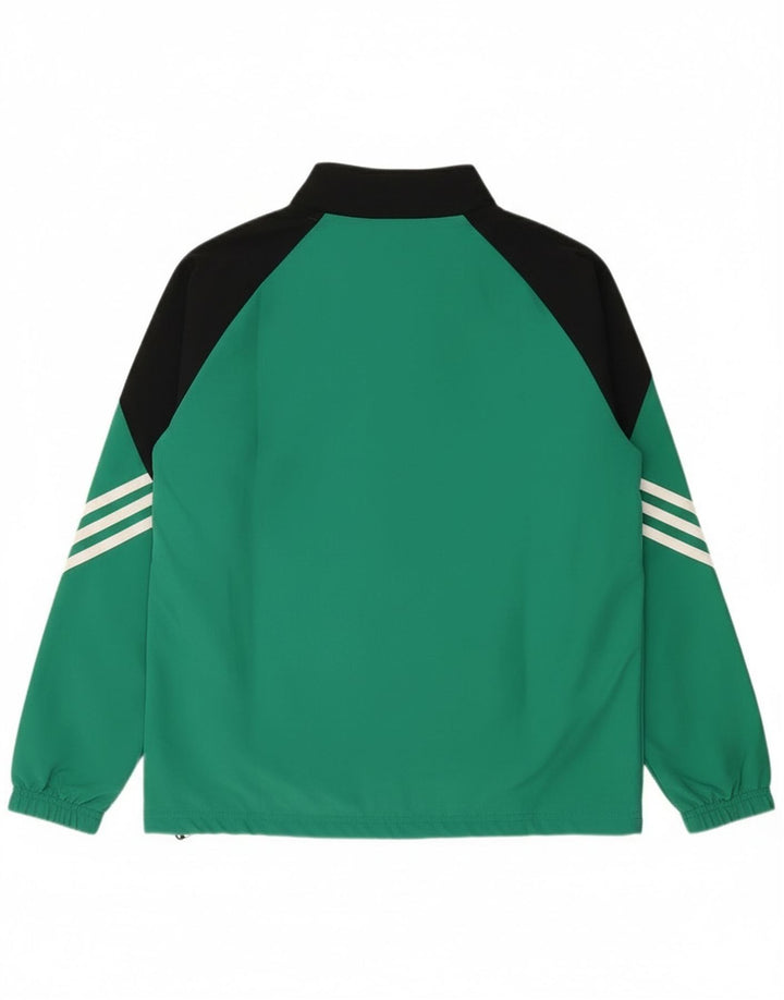 Adidas Jungen-Trainingsanzug-Top-Jacke, 13–14 Jahre, XL, grünes Farbblock-Polyester