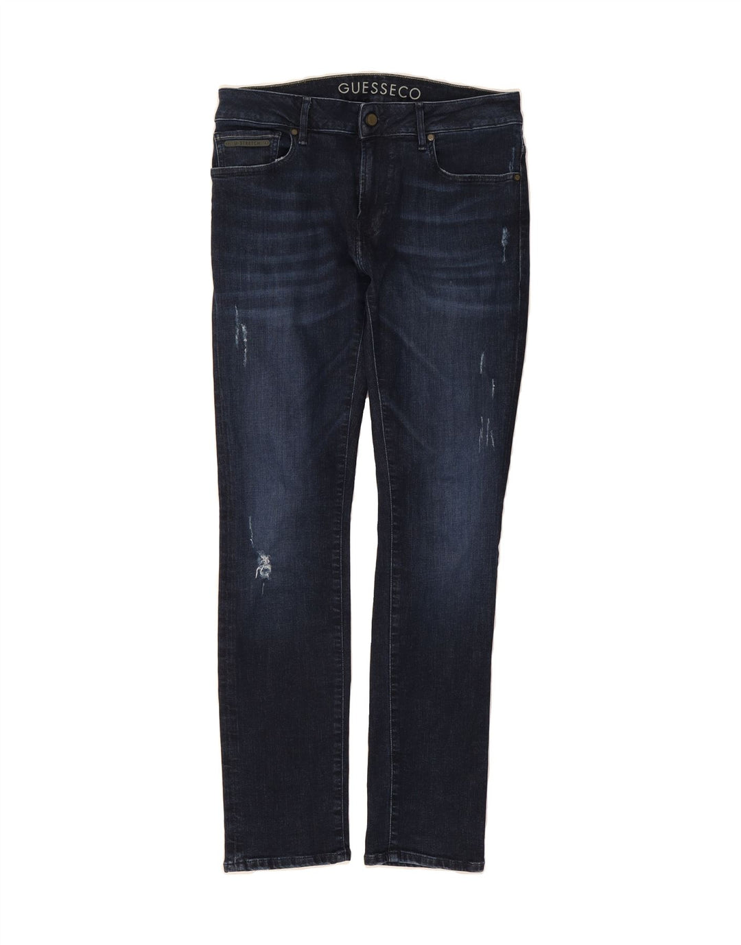 GUESS Womens Slim Jeans W32 L31 Navy Blue Cotton Vintage Guess and Second-Hand Guess from Messina Hembry 