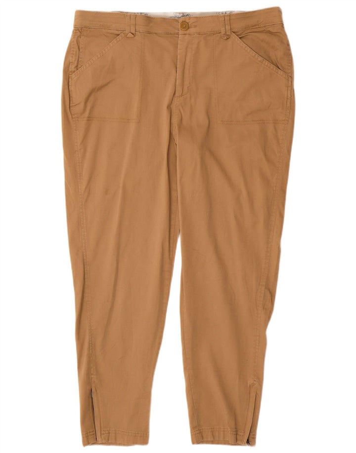 Lee Damen Tapered Cropped-Hose US 14 XL W36 L26 Beige Baumwolle