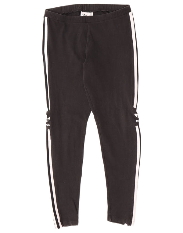 Adidas Damen Graphic Slim Fit Leggings UK 14 Medium Schwarz gestreift Sport