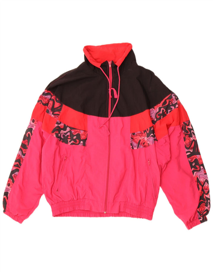 Shamp Herren-Trainingsanzug-Oberjacke IT 48/50 Mittelrosa Colourblock-Polyamid