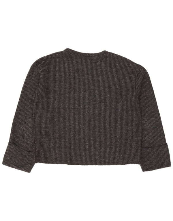 Zara Damen-Pullover, bauchfrei, übergroß, U-Boot-Ausschnitt, Gr. 10, Größe S, Schwarz