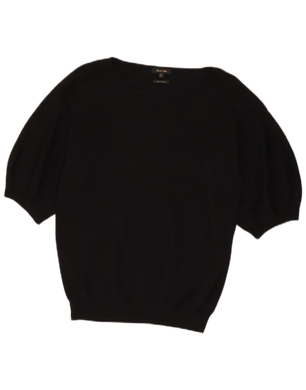 Massimo Dutti Damen-Pullover mit U-Boot-Ausschnitt, Gr. 10, Größe S, Schwarz