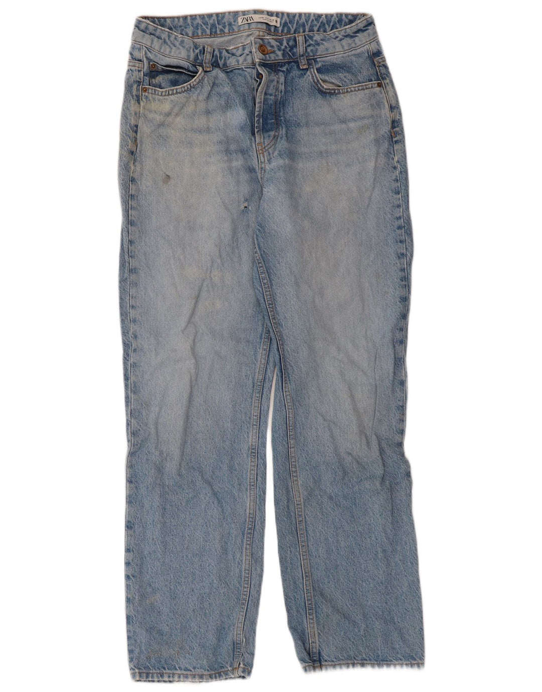 Zara Damen Straight Jeans EU 38 Small W28 L28 Blau