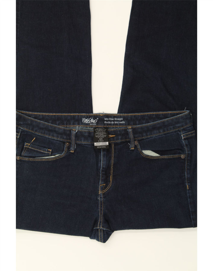 MOSSIMO Womens Mid Rise Straight Jeans US 12 Large W34 L28 Navy Blue Vintage Mossimo and Second-Hand Mossimo from Messina Hembry 
