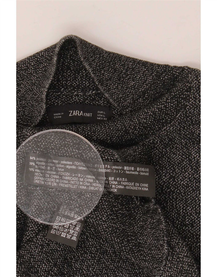 Zara Damen-Blusenoberteil, normal, UK 44, Größe L, grau geflecktes Polyester