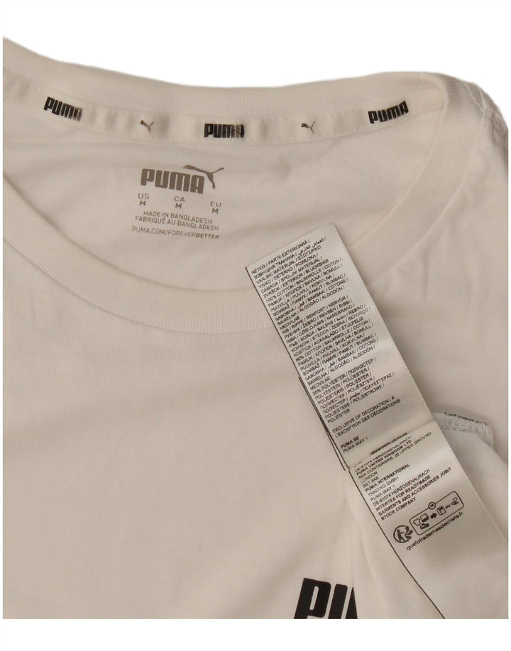 Puma Herren T-Shirt Top aus mittelweißer Baumwolle