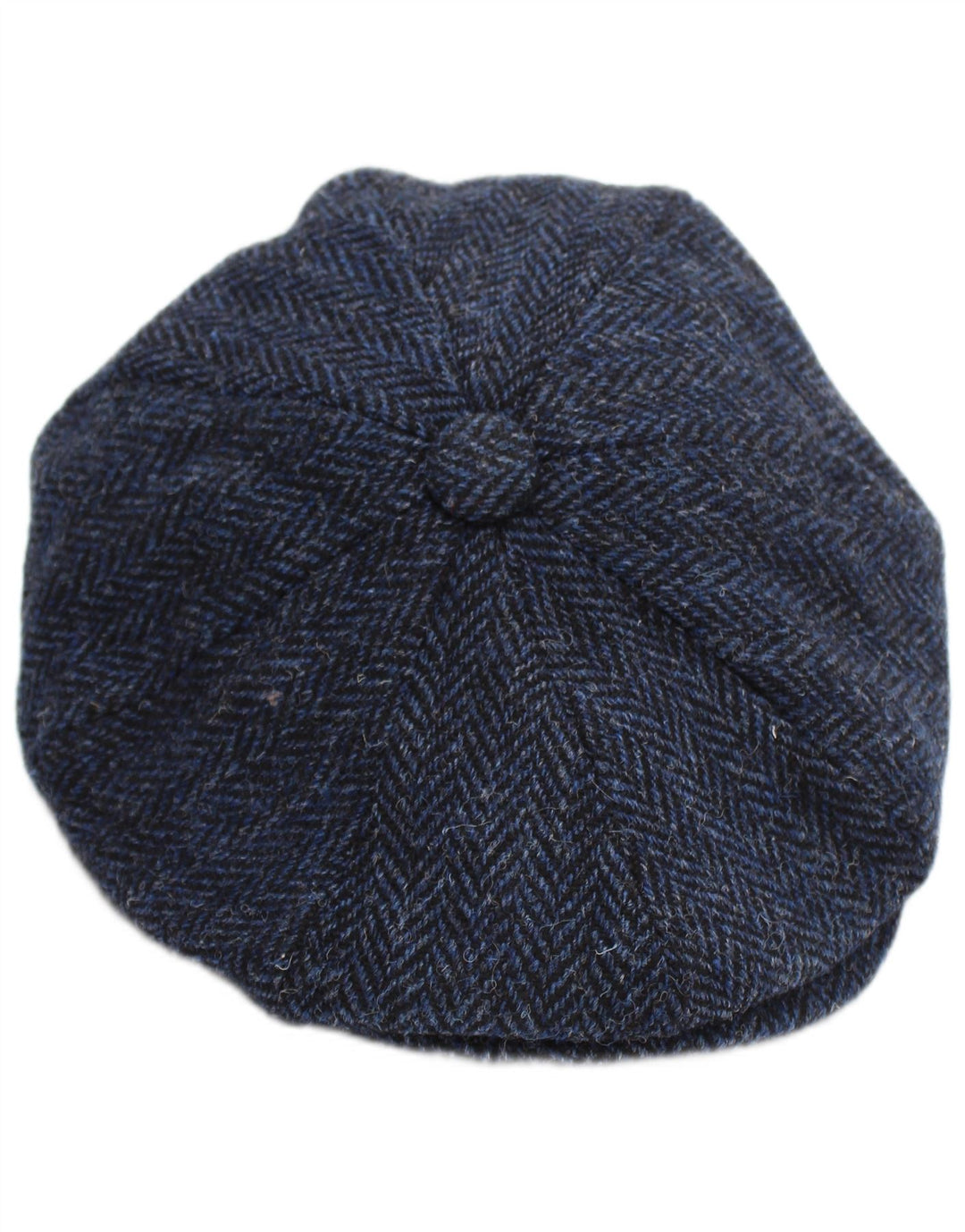Walker and Hawkes Herren-Schiebermütze, mittelgroß, Marineblau mit Fischgrätenmuster, klassisch