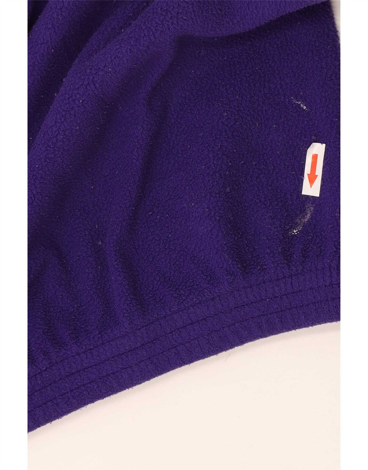 Brugi Herren-Fleecepullover mit Reißverschluss am Hals, mittelviolettes Farbblock-Polyester