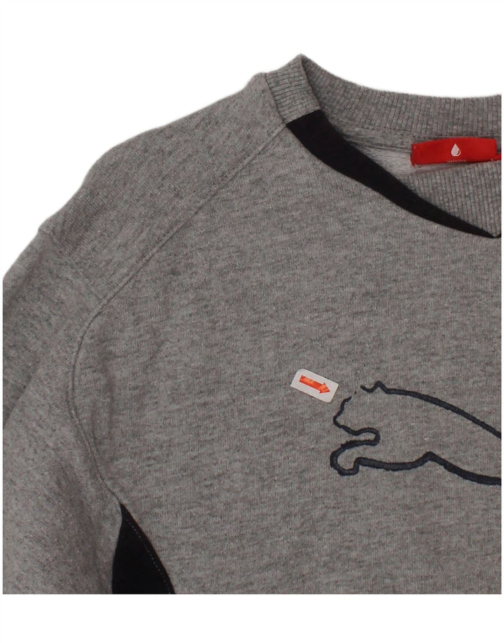 NIKE Grafik-Sweatshirt für Jungen, 9–10 Jahre, graue Farbblock-Baumwolle