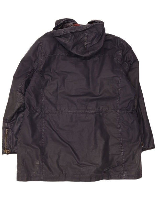 Joules Damen-Jacke aus gewachster Baumwolle mit Kapuze, UK 20 2XL, Marineblau