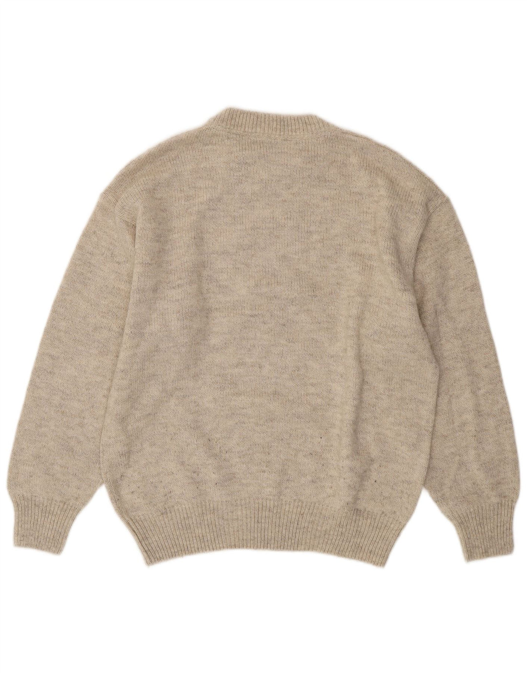 MALAGRIDA Herren-Pullover mit Rundhalsausschnitt, groß, beige, geometrisch