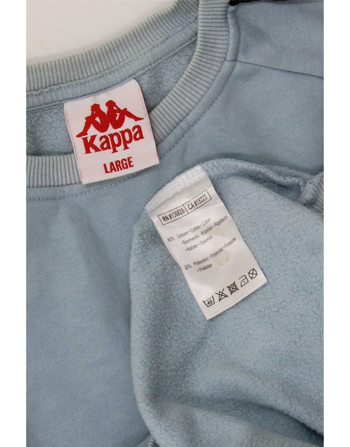 Kappa Herren Grafik-Sweatshirt-Pullover, groß, blaue Farbblock-Baumwolle