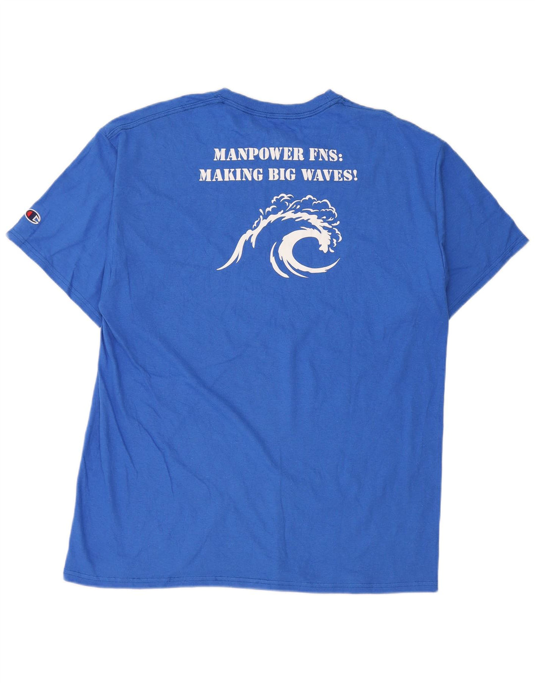 Champion Herren T-Shirt mit Grafik, Größe L, Blau