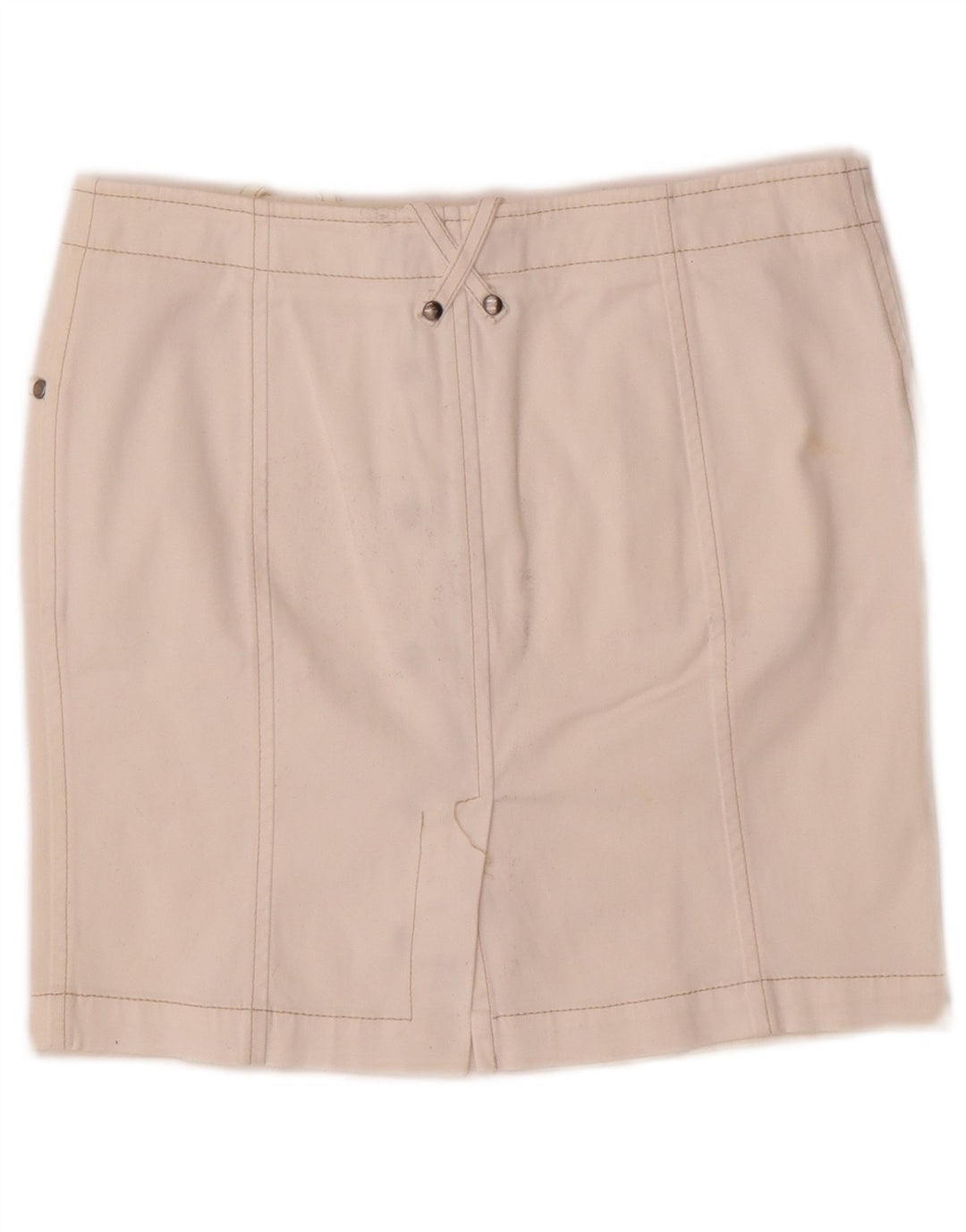 Fay Damen Mini-Jeansrock IT 42 Medium W26 Weiße Baumwolle