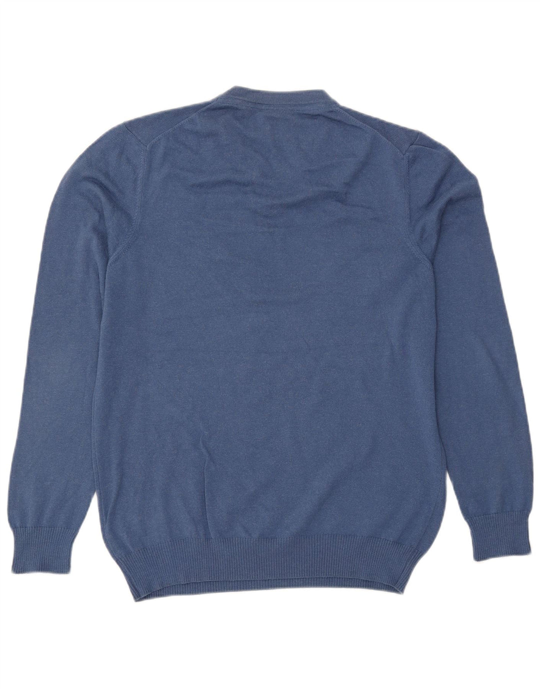 Lyle & Scott Herren-Pullover mit V-Ausschnitt aus mittelblauer Baumwolle
