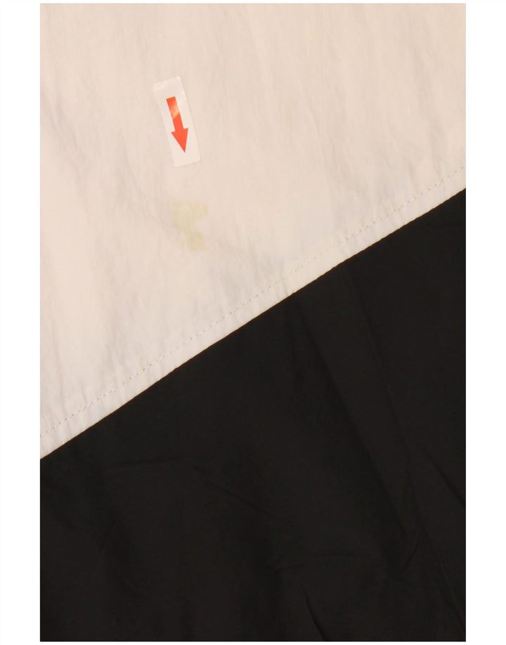 Zara Herren-Trainingsanzugoberteil mit Grafik, groß, schwarzes Colourblock-Nylon