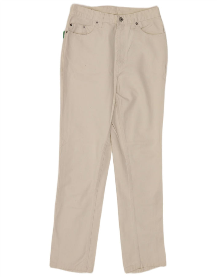 BENETTON Damen Tapered Jeans W32 L30 Weiße Baumwolle