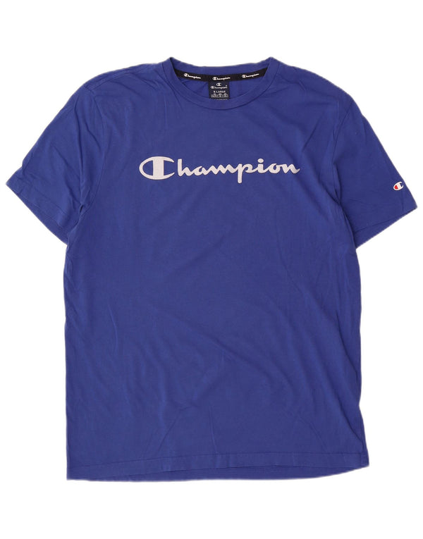 Champion Herren Grafik T-Shirt Top XL Blau