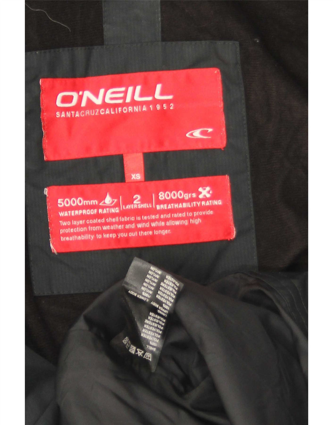 O'Neill Herren-Windbreakerjacke mit grafischer Kapuze, UK 34, XS, Schwarz, Polyester