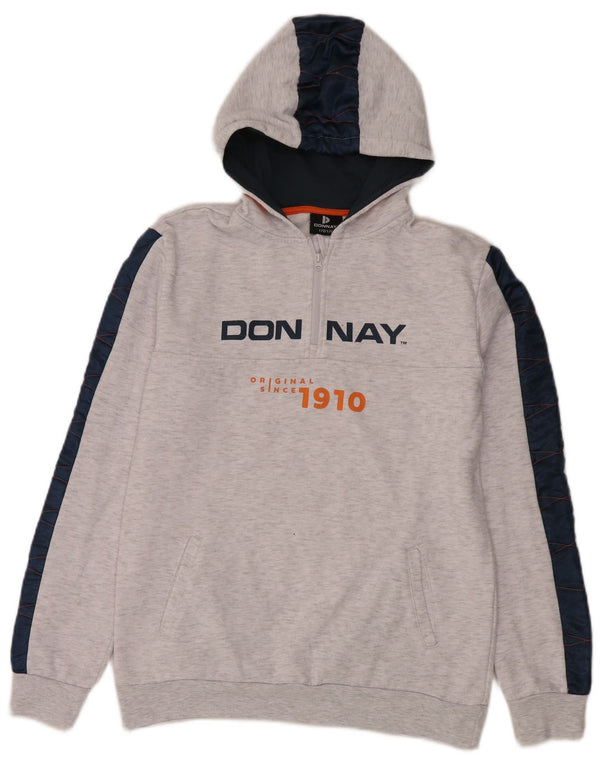 Donnay Jungen-Kapuzenpullover mit grafischem Reißverschluss und 15–16 Jahren, grauer Farbblock