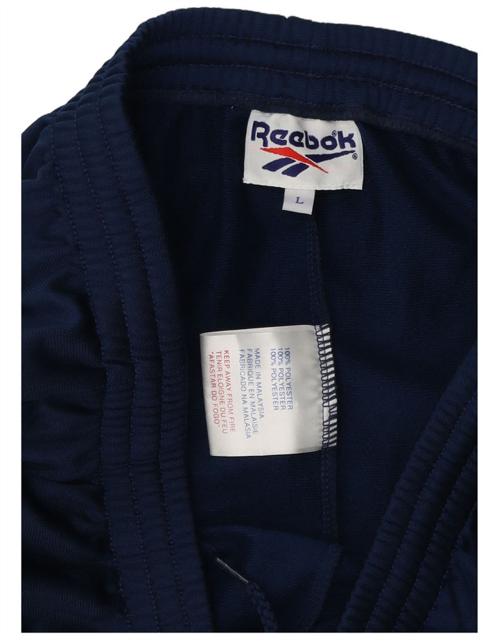 Reebok Herren-Trainingshose mit Grafik, groß, marineblaues Polyester