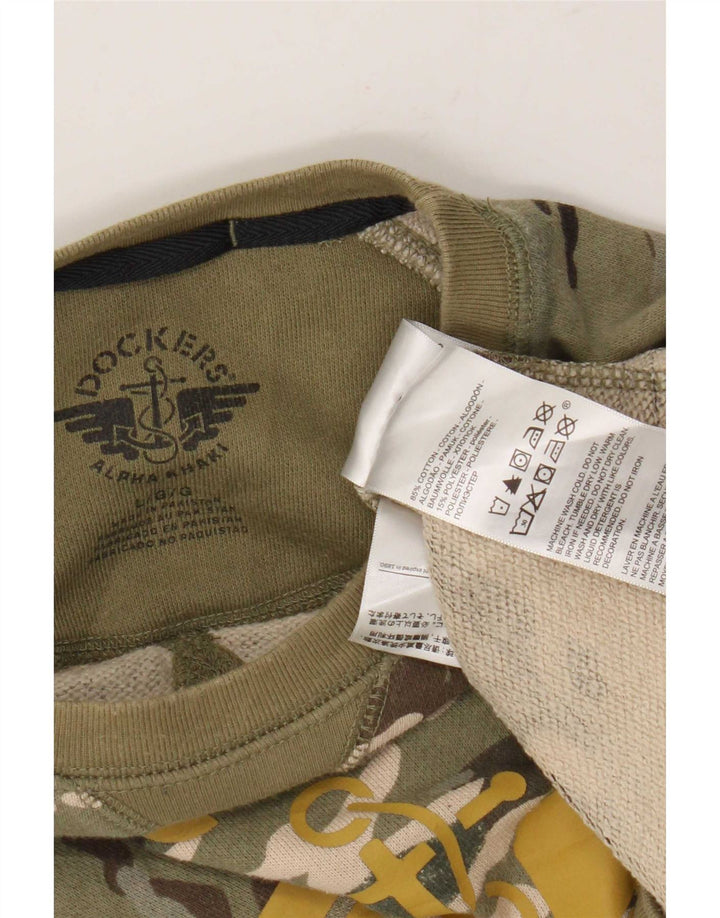 Dockers Herren-Sweatshirt mit Grafik, groß, grün, Camouflage-Armee