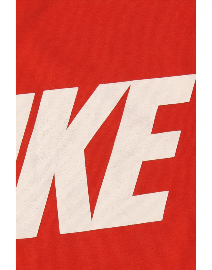 NIKE Herren-Sweatshirt mit grafischem Print, mittelrote Farbblock-Baumwolle