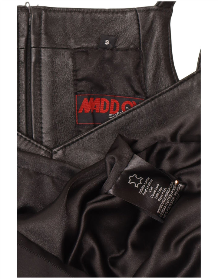 MADDOX Ärmelloses Damen-Etuikleid aus Leder, Gr. 10, Größe S, schwarzes Leder