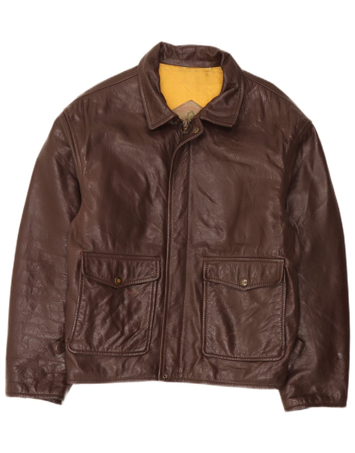 Vintage Herren Lederjacke IT 50 Großes braunes Leder