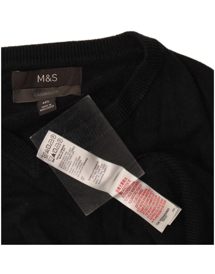 Marks & Spencer Herren-Pullover mit V-Ausschnitt, Mittelblau, Acryl