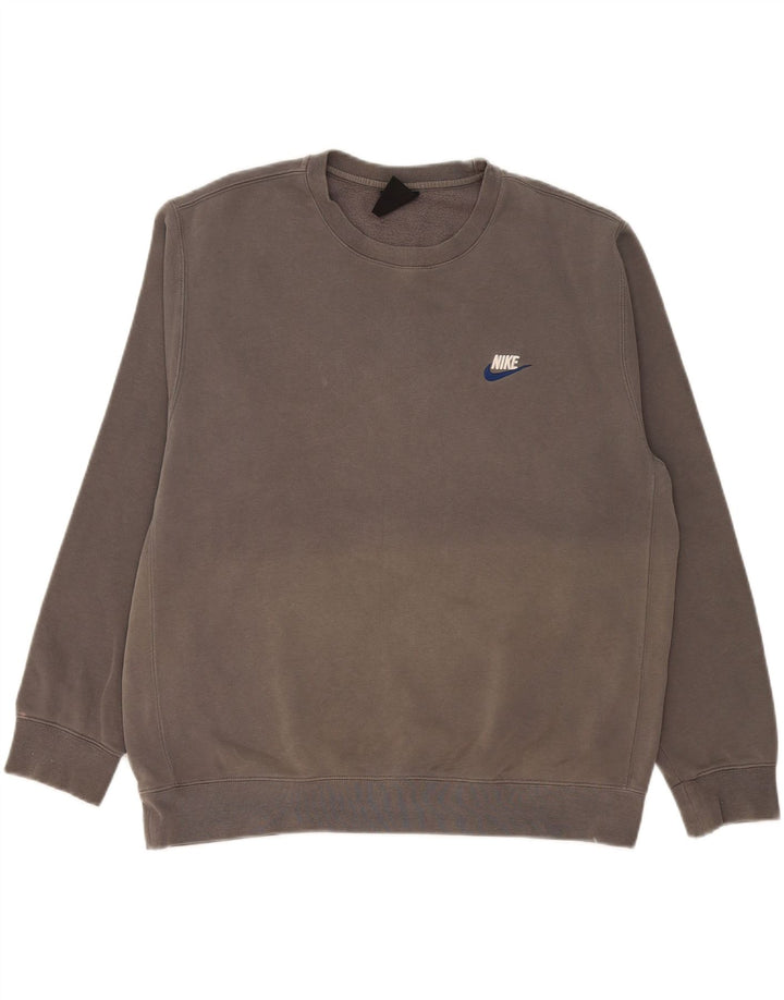 Nike Herren-Sweatshirt-Pullover, große graue Baumwolle