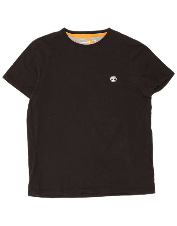 Timberland Herren Slim Fit T-Shirt Top Large Schwarz Baumwolle
