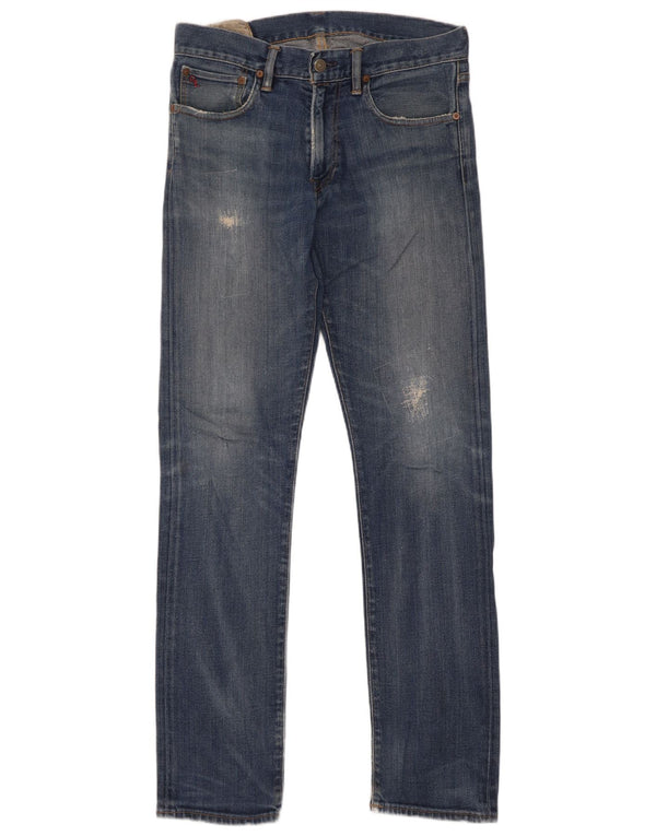 Polo Ralph Lauren Herren Distressed Slim Jeans W32 L34 Blaue Baumwolle