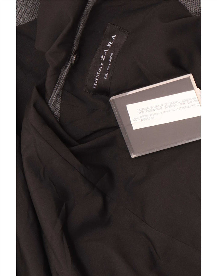 Zara Herren 2-Knopf-Blazerjacke UK 40 Large Grau Polyester