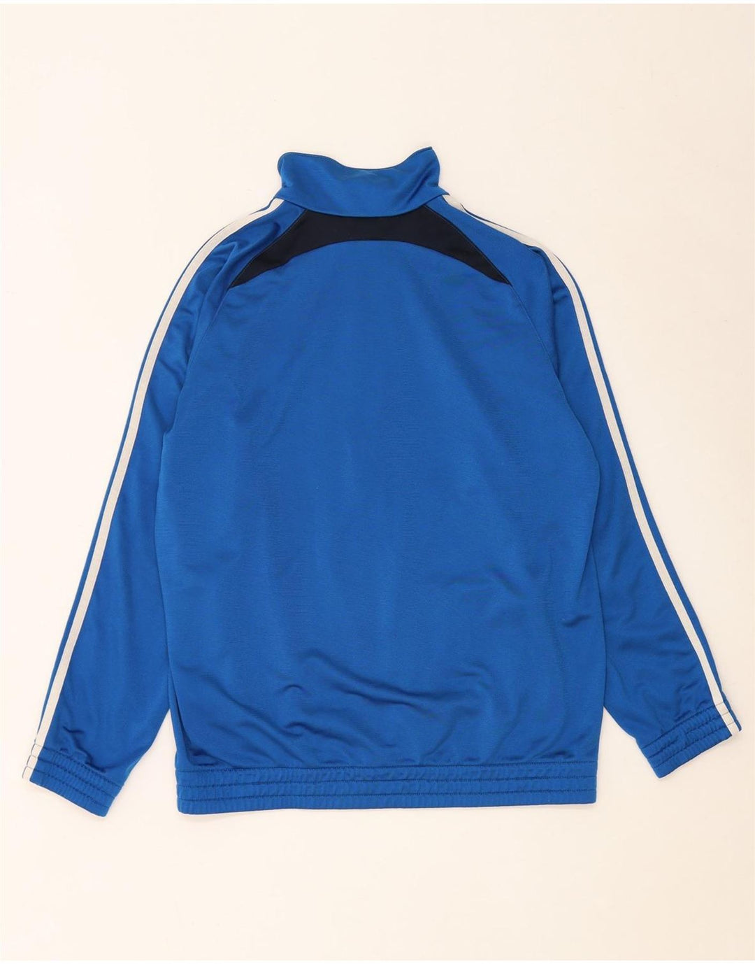 ADIDAS Jungen-Trainingsanzug-Top-Jacke, 15–16 Jahre, blaues Colourblock-Polyester