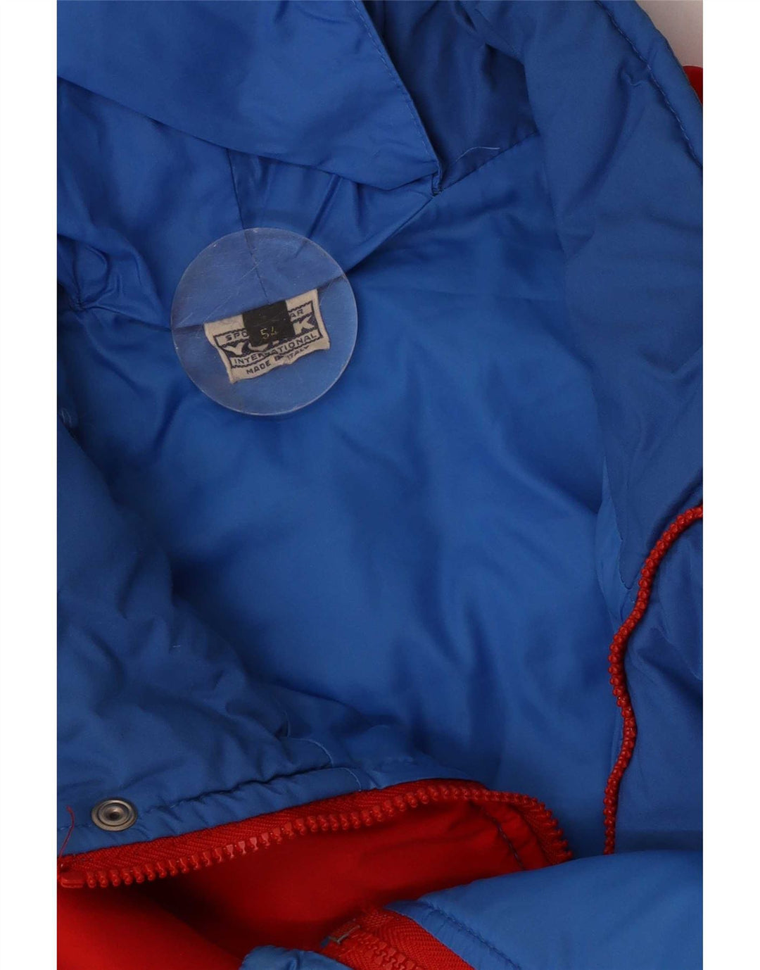 York Wattierte Herrenjacke mit Kapuze IT 54 2XL Blaues Colourblock-Polyamid