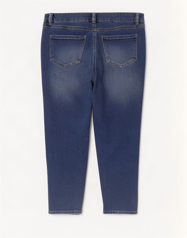 M&Co Womens Petite Cropped Jeans UK 16 Large W36 L25 Blaue Baumwolle